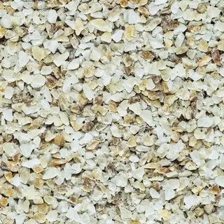 Revestimento de pedra natural Canjica, grão grande, aplicado em parede