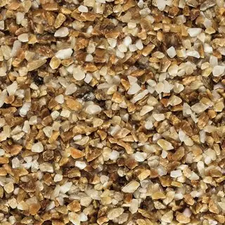 Revestimento de pedra natural Coco Queimado, grão grande, aplicado em parede