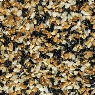 Revestimento de pedra natural Cookie, grão grande, aplicado em parede